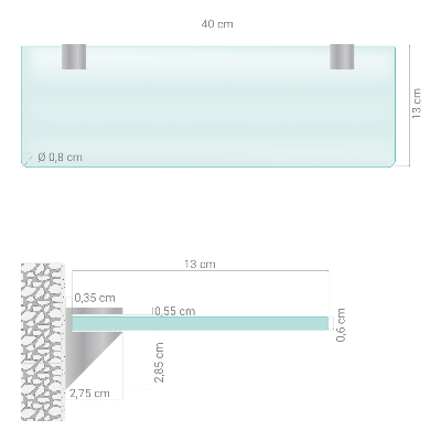 Polopriehľadná zavesná polička do kúpeľne