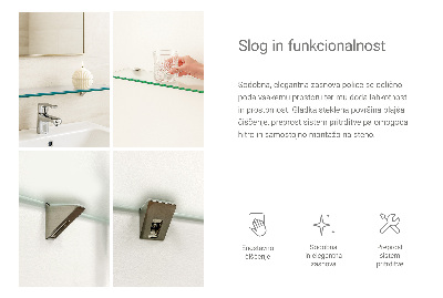 Polopriehľadná zavesná polička do kúpeľne