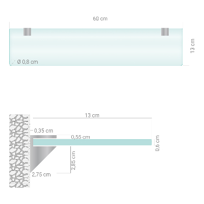 Polopriehľadná zavesná polička do kúpeľne