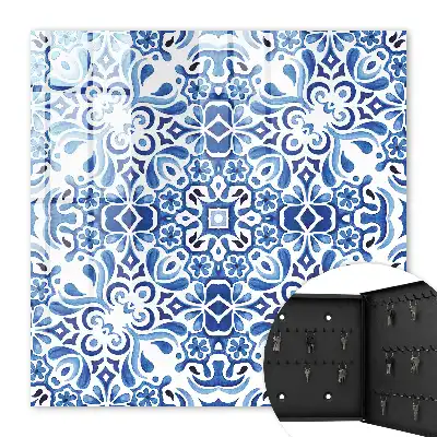 Kachľové ornamenty v odtieňoch modrej