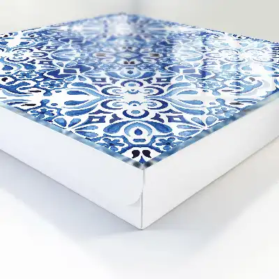 Kachľové ornamenty v odtieňoch modrej