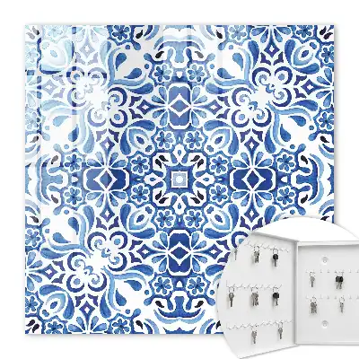 Kachľové ornamenty v odtieňoch modrej