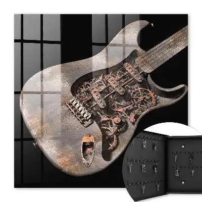 Mechanická gitara s ozubenými kolesami a prevodmi