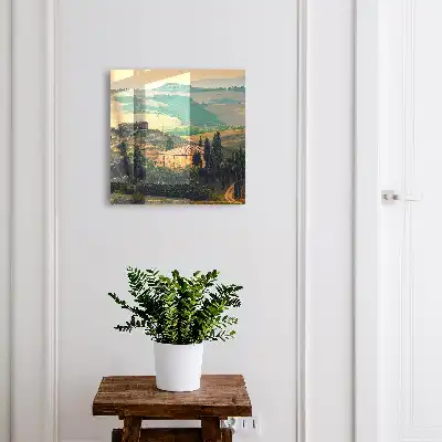 Toskánska krajina plná cyprusov