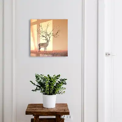 Magický jeleň oranžovej hmly