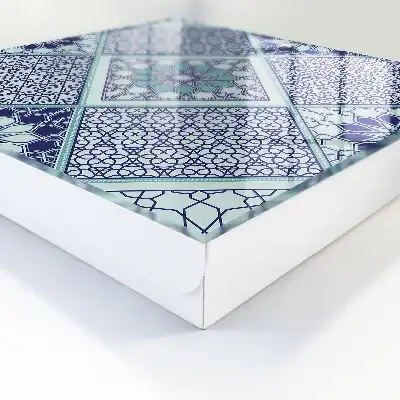 Geometrický vzor v odtieňoch modrej