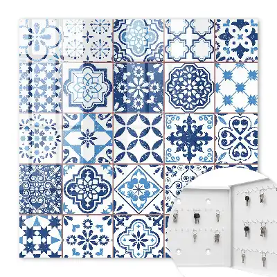 Modré dlaždice s jedinečnými vzormi