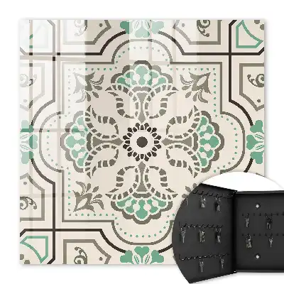 Geometrická dekorácia s rastlinnými akcentmi