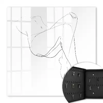 Žena s čiarovou grafikou v minimalistickom štýle