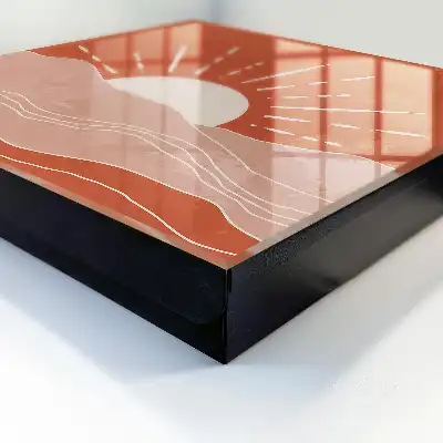 Oranžový úsvit v minimalistickej grafike