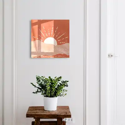 Oranžový úsvit v minimalistickej grafike