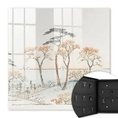 Japonská krajina jemných farieb
