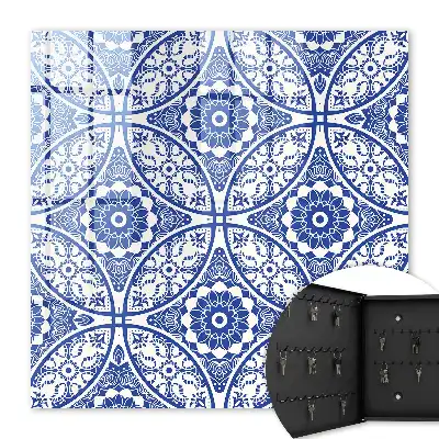 Modré mozaikové geometrické motívy