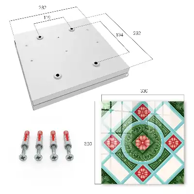 Kvetinová geometria červená modrá