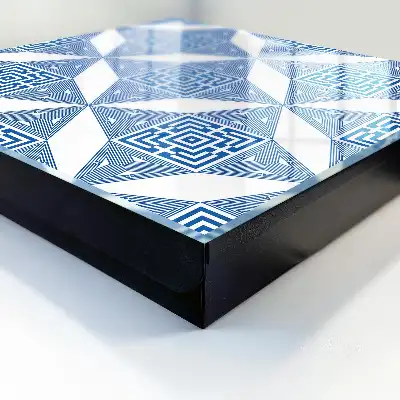 Geometrický vzor v modrej farbe so štvorcami