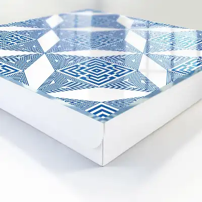 Geometrický vzor v modrej farbe so štvorcami