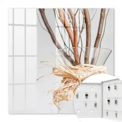 Dekorácia konáre vo váze s béžovou šnúrkou