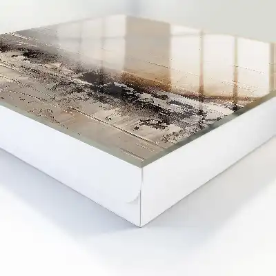 Abstraktná maľba krajiny s horizontálnymi čiarami