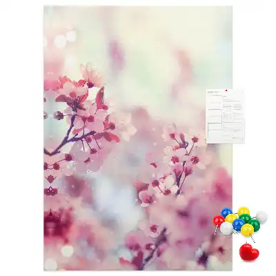 Nástenná korková tabuľa Jarné kvety