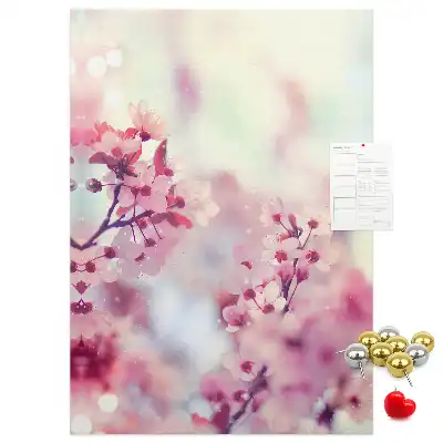 Nástenná korková tabuľa Jarné kvety