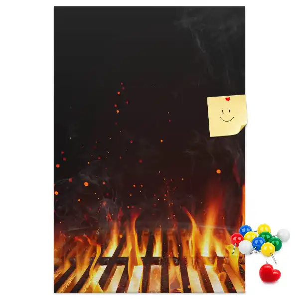 Korková nástenka Plamene grilu