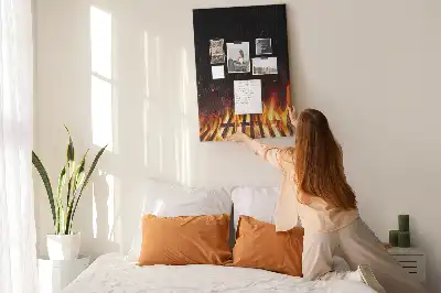 Korková nástenka Plamene grilu