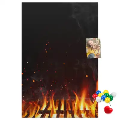 Korková nástenka Plamene grilu