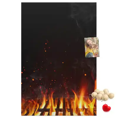Korková nástenka Plamene grilu