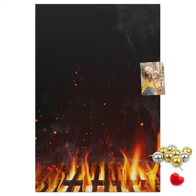 Korková nástenka Plamene grilu