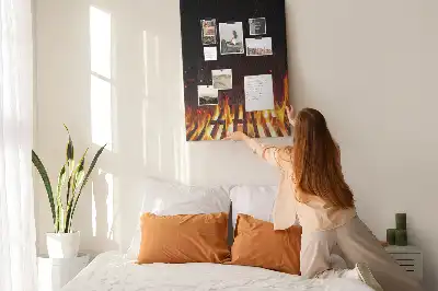 Korková nástenka Plamene grilu