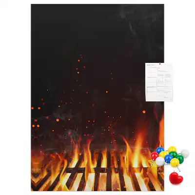 Korková nástenka Plamene grilu