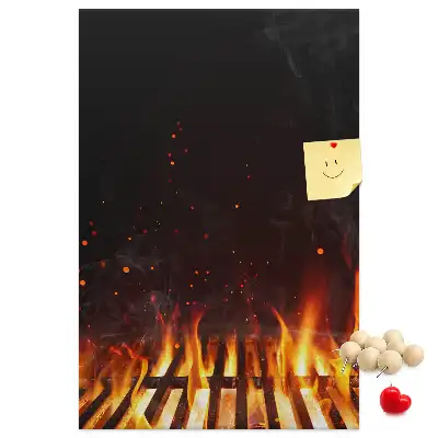 Korková nástenka Plamene grilu