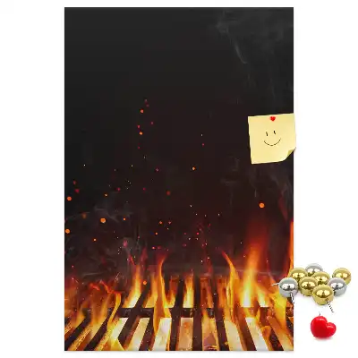 Korková nástenka Plamene grilu