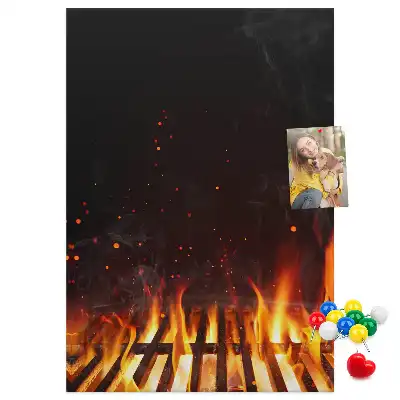 Korková nástenka Plamene grilu