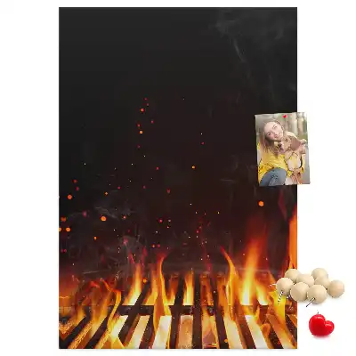 Korková nástenka Plamene grilu