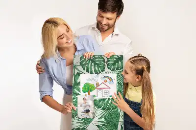 Korková tabuľa so vzorom zelených listov monstery