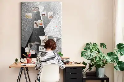 Korková tabuľa s motívom abstraktnej geometrie