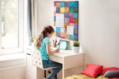 Nástenná dekorácia Farebné drevené kocky
