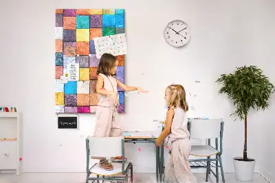 Nástenná dekorácia Farebné drevené kocky