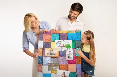 Nástenná dekorácia Farebné drevené kocky