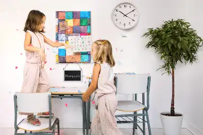 Nástenná dekorácia Farebné drevené kocky