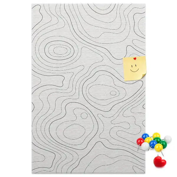 Korková tabuľa s motívom lineárnej abstrakcie