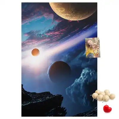Korková tabuľa s motívom vesmírnej galaxie