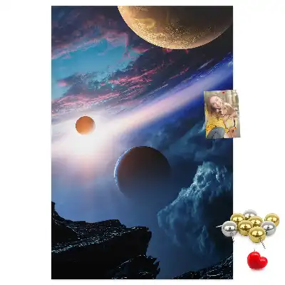 Korková tabuľa s motívom vesmírnej galaxie