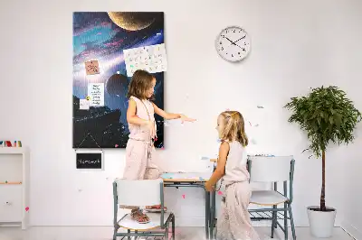 Korková tabuľa s motívom vesmírnej galaxie