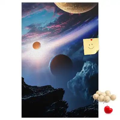 Korková tabuľa s motívom vesmírnej galaxie