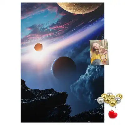 Korková tabuľa s motívom vesmírnej galaxie