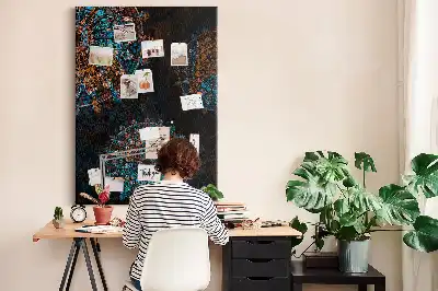 Dekoratívna korková nástenka s motívom mandaly