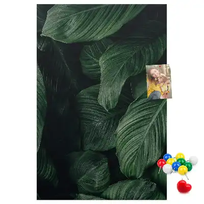 Nástenka s motívom listov džungľovej vegetácie