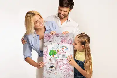 Korková tabuľa s motívom ružových kvetov